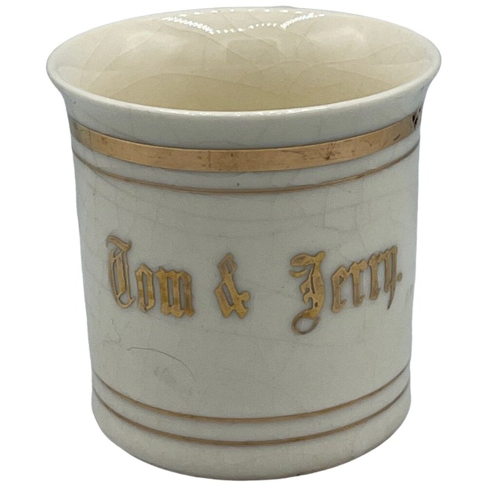 Chikaramachi Tom & Jerry Punch Cup Mug Gold Trim Vintage Replacement